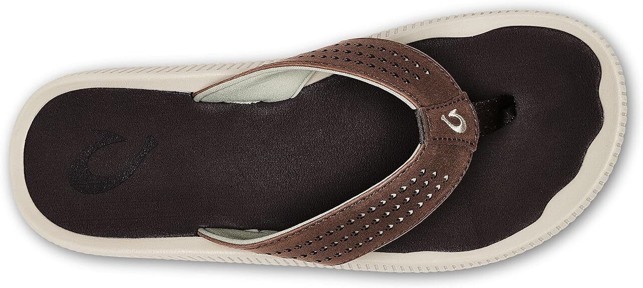 OluKai Men's Ulele 10435-6363 Dk Wood/Dk Wood Beach Sandals Brand New - AllSportsWearUSA